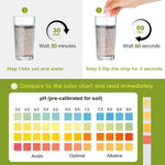 HASTHIP® 100 Counts Soil pH Test Strips 3.5-9 Range pH Testing Strips for Soil Acidity Accurate pH Level Measurement Soil pH Test Strips for Garden, Lawn, Orchard