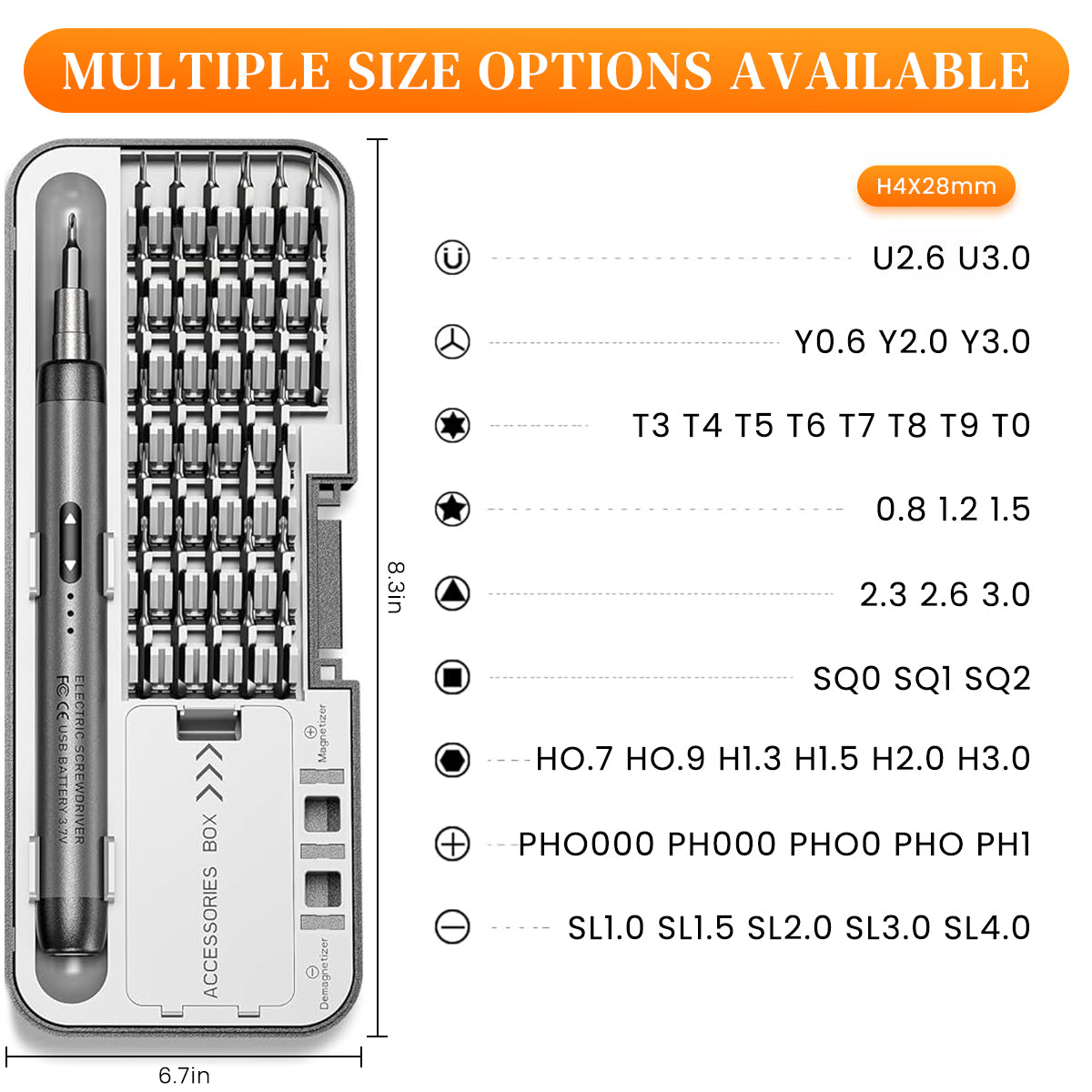 HASTHIP® Mini Electric Screwdriver, 46-in-1 Bits, Precision Electric Screwdriver Cordless Screwdriver Set,