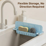 HASTHIP Silicone Kitchen Sink Splash Guard with Detachable Baffle and Draining Storage Basket