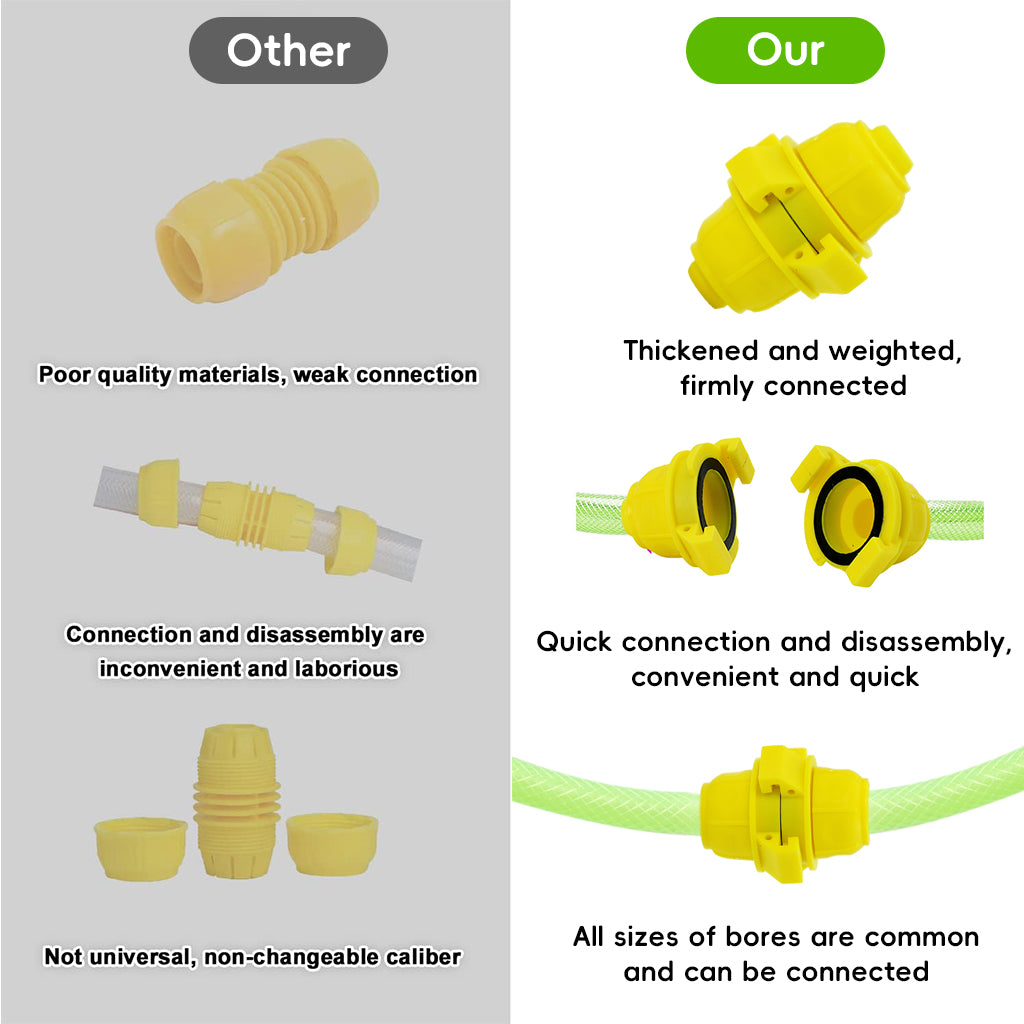 HASTHIP® 1/2 inch Hose Connectors Garden Hose Pipe Connectors Water Pipe Connectors Leaking Proof Hose Connectors, Pack of 2