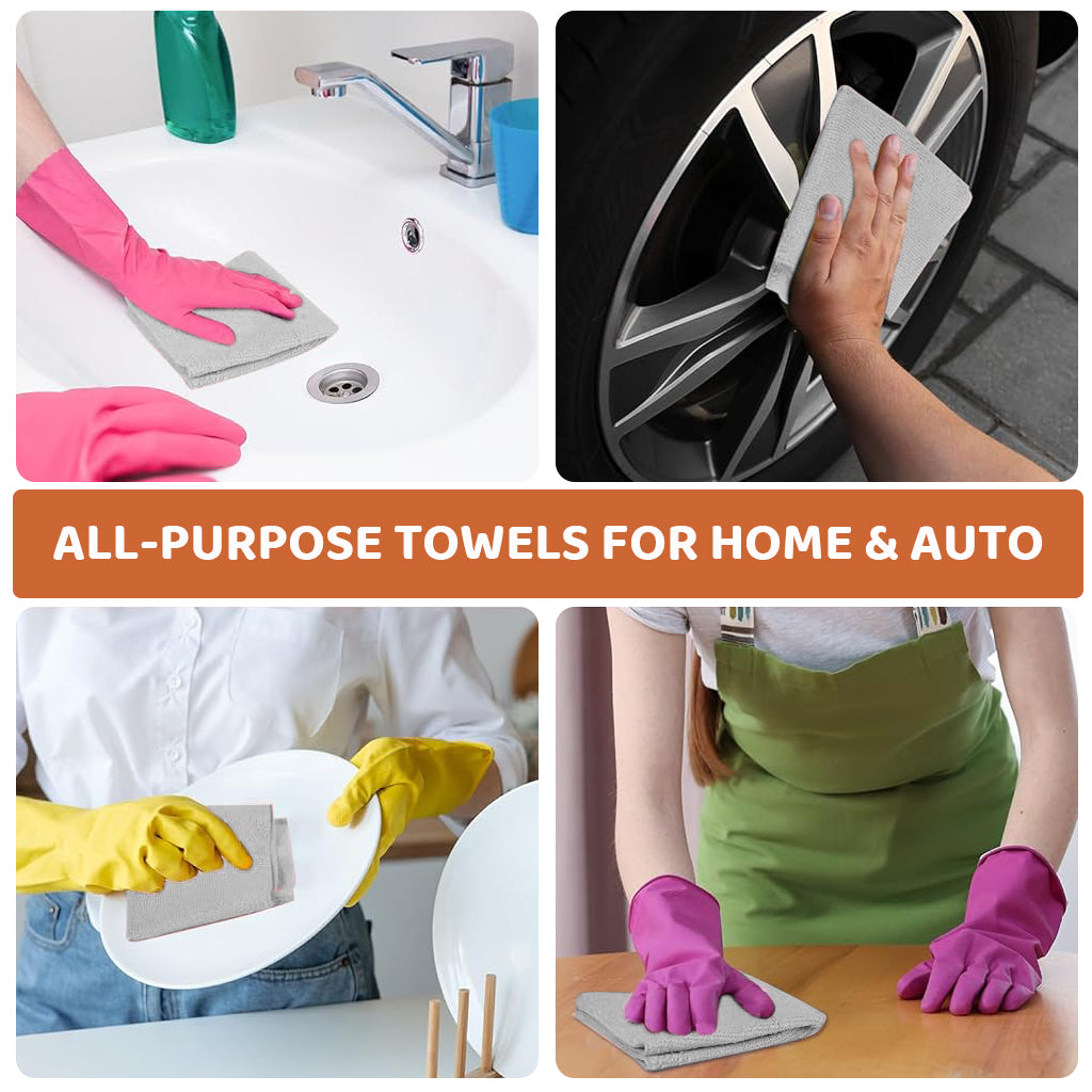 HASTHIP® Microfiber Cleaning Cloth Multipurpose Cleaning Cloth Roll Pre-Cut Tear Away Microfiber Cleaning Cloth Roll Kitchen Cloth for Cleaning Highly Absorbent Reusable