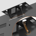 HASTHIP Adjustable Steel TV Top Shelf with Storage Box and No-Drill Mounting, Black Finish
