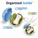 HASTHIP 2-Pack Shiba Inu Toothbrush Holder with Refillable Silicone Paste Dispenser and Travel Lanyard