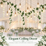 HASTHIP White Artificial Wisteria Garland, 2,5 m with 10 Silk Flower Strands for Wedding Decor
