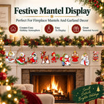 HASTHIP 20-Piece Wooden Christmas Tree Ornaments with Vintage Patterns, 8 cm Tall and Hanging Ropes