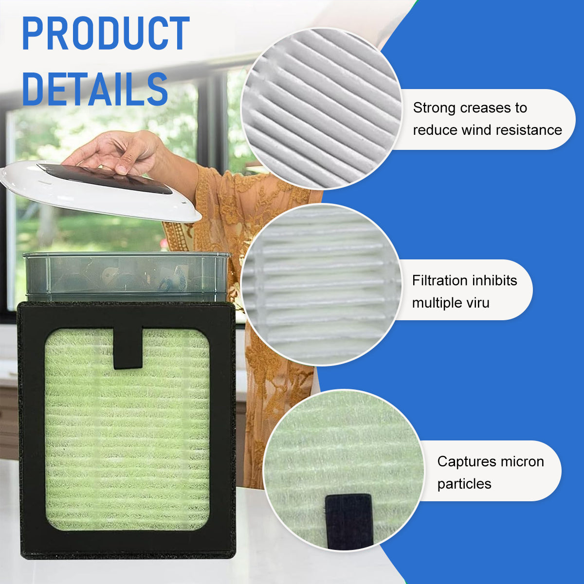 HASTHIP® 6Pcs Baby Bottle Dryer Advanced HEPA Filter Compatible with Brezza, Replacement HEPA Filter Sterilizer Spare Bottle Dryer Advanced Filters for Baby Brezza Gentle Drying System