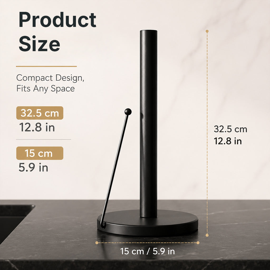 HASTHIP Paper Towel Holder with Anti-Roll Arm and Weighted Base for Countertop Use