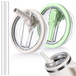 HASTHIP® 2Pcs Flip Straw Lid Replacement 40 oz Fit for Stanley, Leak Proof for Stanley Lid, Tumbler Lid Replacement Reusable Tumbler Cover Stanley Cup Accessories, White & Green