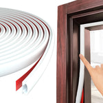 HASTHIP® 19.69ft Door Seal Strip Self Adhesive Door Frame Seal Strip Cushioning Hollow Out Door Seal Strip Cuttable Door Seal Strip Noise Reduction Door Frame Seal Strip, White