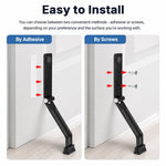 HASTHIP Cold Rolled Steel Kickdown Door Stopper with Non-Slip Rubber Tip and Two Mounting Options