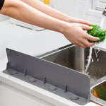 HASTHIP® Silicone Anti-Splash Protection for Kitchen Sink Kitchen Splash Guard Water Sink Edge Water Splash Proof Guard Multi Suction Cup Design Silicone Kitchen Splash Guard, 17.17x3.94 inches