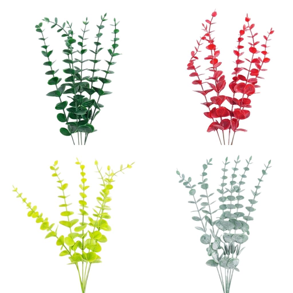 HASTHIP Artificial Eucalyptus Stems with Flexible Branches and Silk Leaves for Home and Events