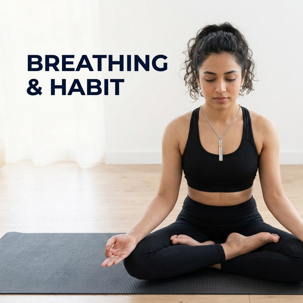 HASTHIP 528Hz Breathing Necklace with Smooth Metal Design for Mindfulness and Daily Use