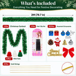 HASTHIP 17-Piece Christmas Ornament Set with Red and Green Glitter and Shatterproof Plastic