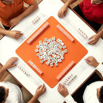 HASTHIP 4-Pack Clear Acrylic Mahjong Tile Racks with Built-In Pushers and Non-Slip Bases