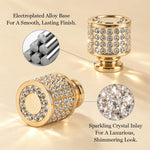 HASTHIP 2-Piece Gold Crystal Cabinet Knobs with Electroplated ABS Core and 22mm Mounting Screws