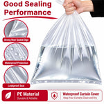 HASTHIP Curtain Dust Covers for Blackout Curtains, 60 Micron PE, Drawstring, 2-Pack, 50 × 220 cm