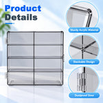 HASTHIP 8-Slot Grey Transparent Car Display Case for 1/64 Scale Cars, Stackable and Wall-Mountable