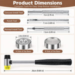 HASTHIP Metal Snap Fastener Kit, 120 Sets of 12.5 mm Snaps in 4 Finishes with Setting Tools and Hammer
