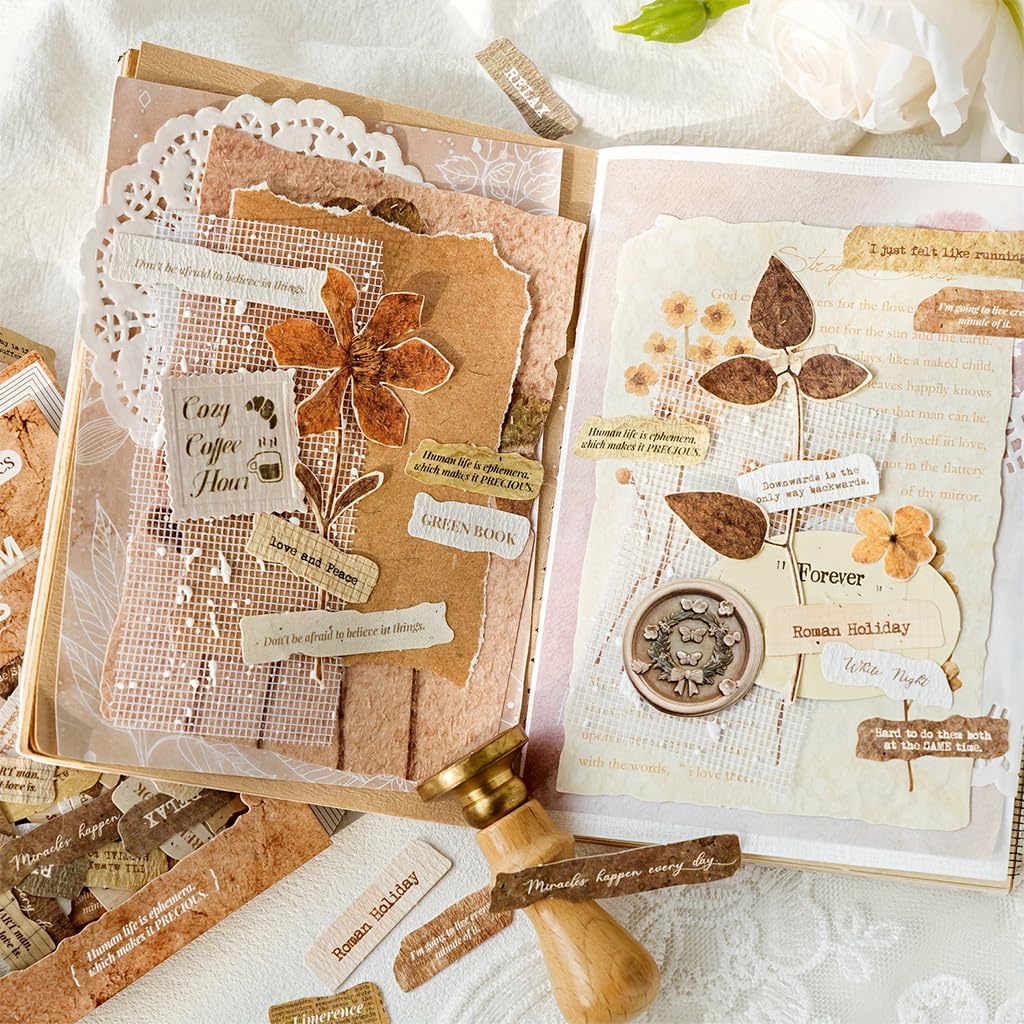 HASTHIP Broken Heart Paper Sticker Set, 300 Sheets in 6 Styles for Journals and Crafts