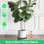 HASTHIP® Plant Caddy 28.3cm Dia Moving Plant Tray Flower Pot Stand with 4 Hidden Wheels, Grooved Surface Plant Caddy Planter Moving Tray