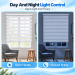 HASTHIP 27 x 51-Inch Cordless Zebra Blind for Windows, Double-Layer White Light Control
