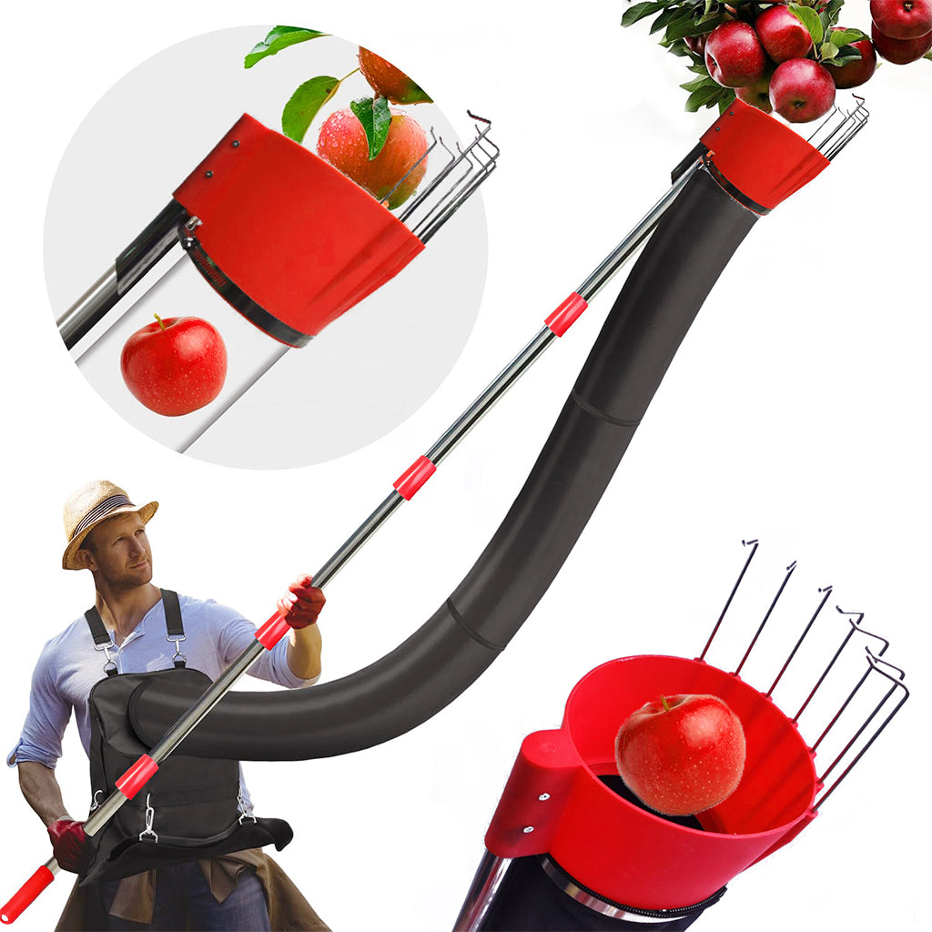 HASTHIP® 13Ft Assembly Fruit Picker with Transfer Channel & One-piece Wearable Fruit Bag Extented Long Handle Fruit Picker New No-drop Fruit Picker Fruit Harvesting Tool for Apple, Mango