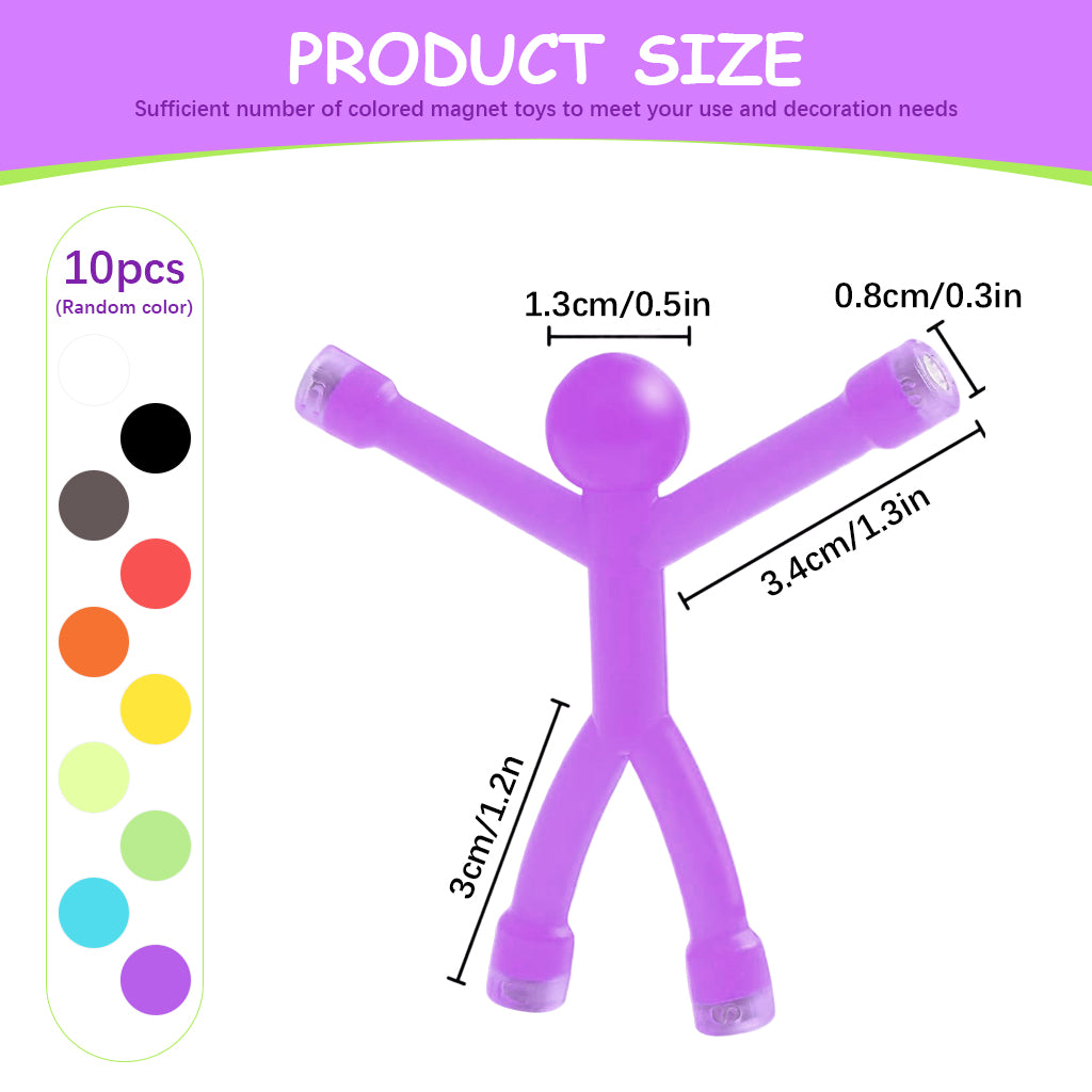 HASTHIP® 10Pcs Fun Refrigerator Magnets Mixed Color Match Stick Men Fun Refrigerator Magnets for Home Decor Connectable Colorful Little Matchstick People Decorative Desk Decor Kids Toys
