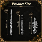 HASTHIP 24-Piece Acrylic Icicle Christmas Tree Ornaments with Three Winter Styles and Lanyards