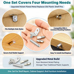 HASTHIP 104-Piece Shelf Pins Kit, 5mm and 1/4-Inch Sizes, Nickel-Plated Steel, Four Styles