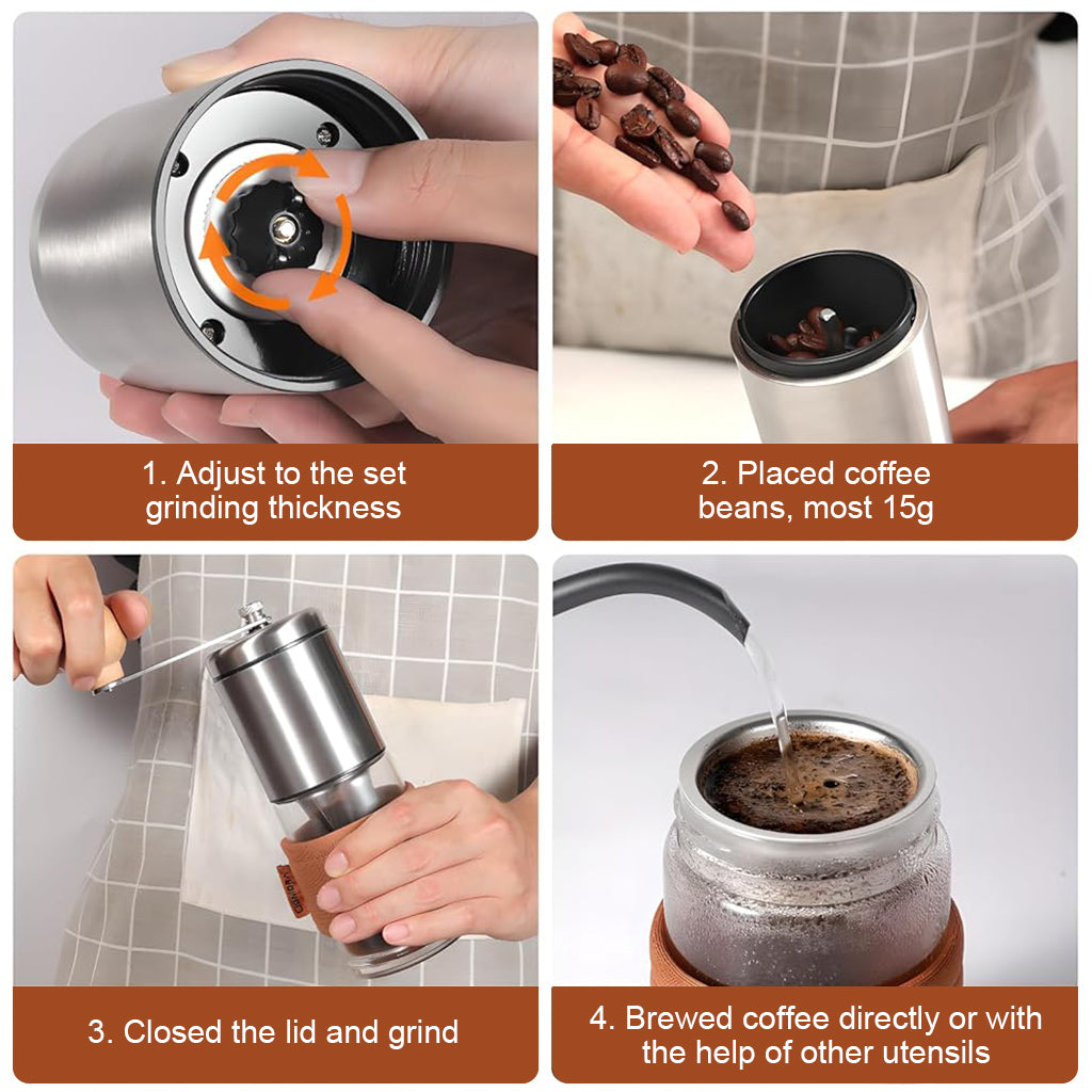 HASTHIP® Manual Coffee Grinder Brewing Integrated Stainless Steel