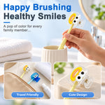 HASTHIP Cartoon Toothbrush Head Covers, 4-Pack Ventilated Clip-On Travel Protectors