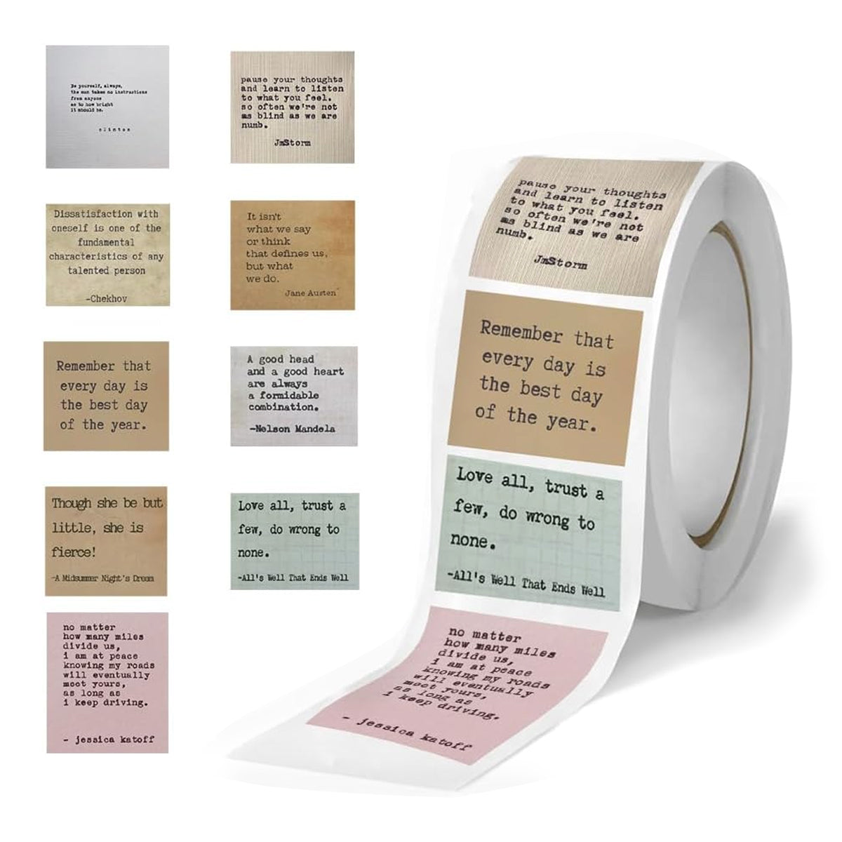 HASTHIP® 500Pcs Bible Verse Stickers Daily Motivational Inspirational Stickers Retro Print Verse Stickers for Planners, Scrapbook, Wall Decor, Gifting Packing