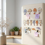 HASTHIP 16PCS Cartoon Kitty Diamond Art Fridge Magnet Kit with Rhinestones for Kids and Adults