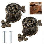 HASTHIP 2-Piece Mushroom Cabinet Knobs in Zinc Alloy with Antique Brass Backplates