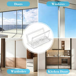 HASTHIP Transparent Sliding Glass Door Locks, 2 Pack, Tool-Free Child Safety for Windows and Cabinets