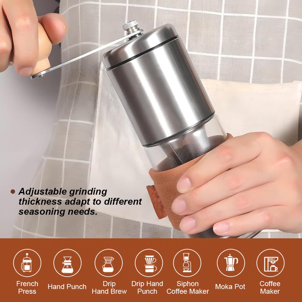 HASTHIP® Manual Coffee Grinder Brewing Integrated Stainless Steel