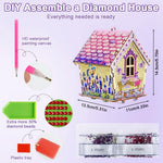 HASTHIP Diamond Painting Cabin Model DIY Wood and Crystal Mosaic House Kit for Home Display