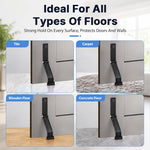 HASTHIP Cold Rolled Steel Kickdown Door Stopper with Non-Slip Rubber Tip and Two Mounting Options