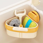 HASTHIP Triangular Kitchen Sink Drain Basket with Strong Suction Cups and Press-Release Emptying