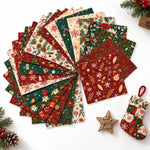 HASTHIP 20-Piece Cotton Fabric Squares, 25 x 25 cm Floral Prints for Sewing and Crafting