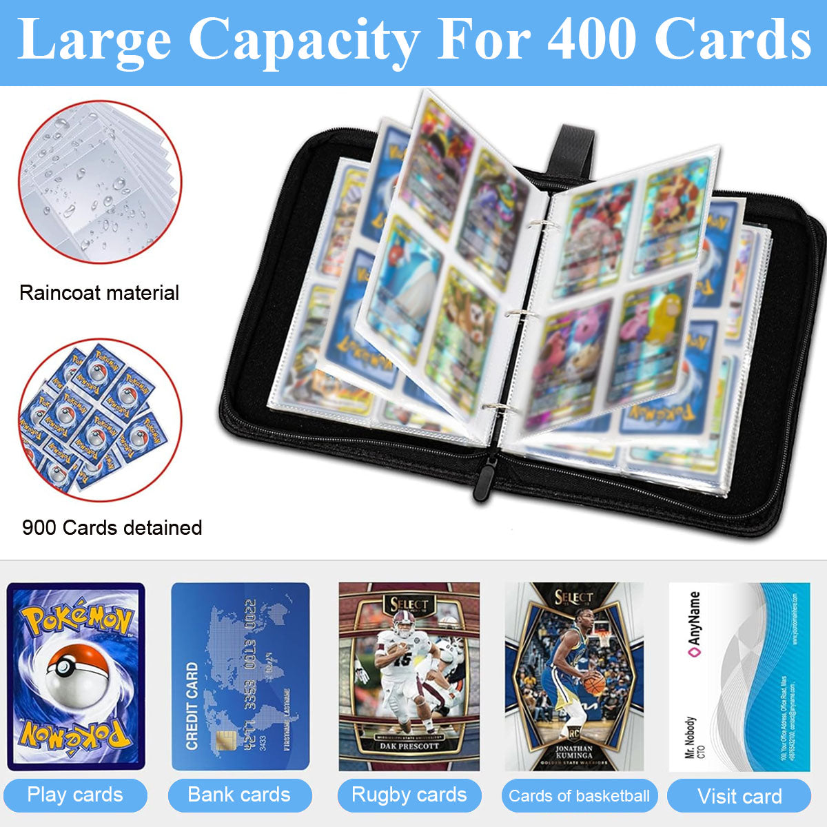 HASTHIP® Pockets Soccer Card Binder for Soccer Trading Cards Collectors