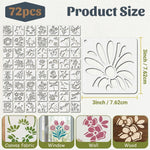 HASTHIP 72 Pcs Botanical Stencils Set Butterfly Flower Nature Templates Reusable PET