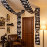 HASTHIP Movie Filmstrip Party Banners with Polyester Fabric, Ribbons and Glue Points for Easy Hanging
