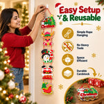 HASTHIP Christmas Hanging Banners with Santa and Penguin Designs, Lightweight Cardstock, Set of Two