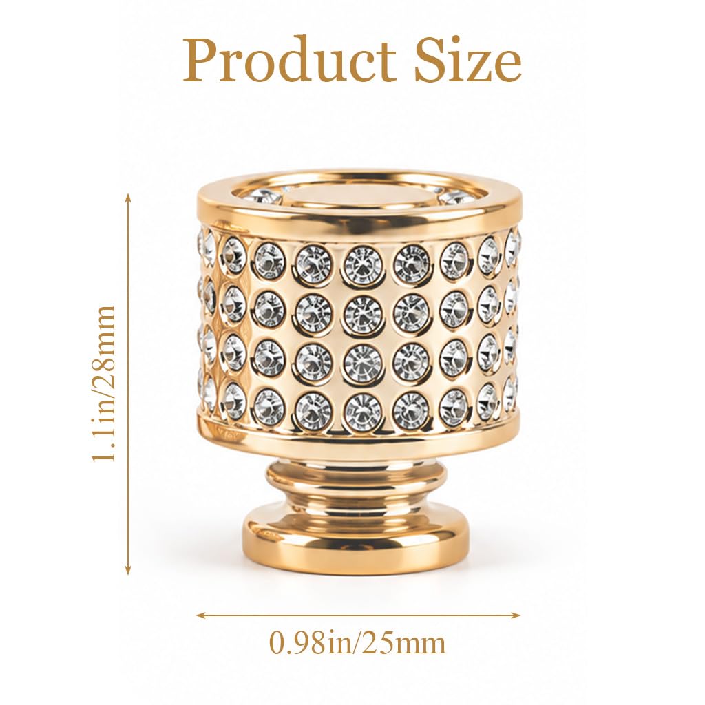 HASTHIP 2-Piece Gold Crystal Cabinet Knobs with Electroplated ABS Core and 22mm Mounting Screws
