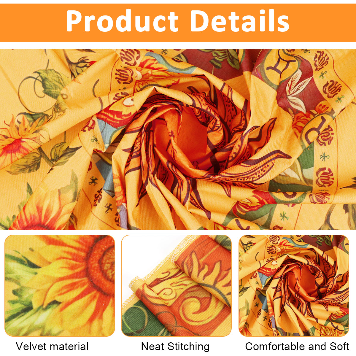 HASTHIP® Sun and Moon Tapestry, Aesthetic Sun Moon Sunflower Tapestry, Retro Tapestries Wall Art Tapestry Cover Wall Hanging Room Decor for Bedroom Livingroom, 51x59 inches