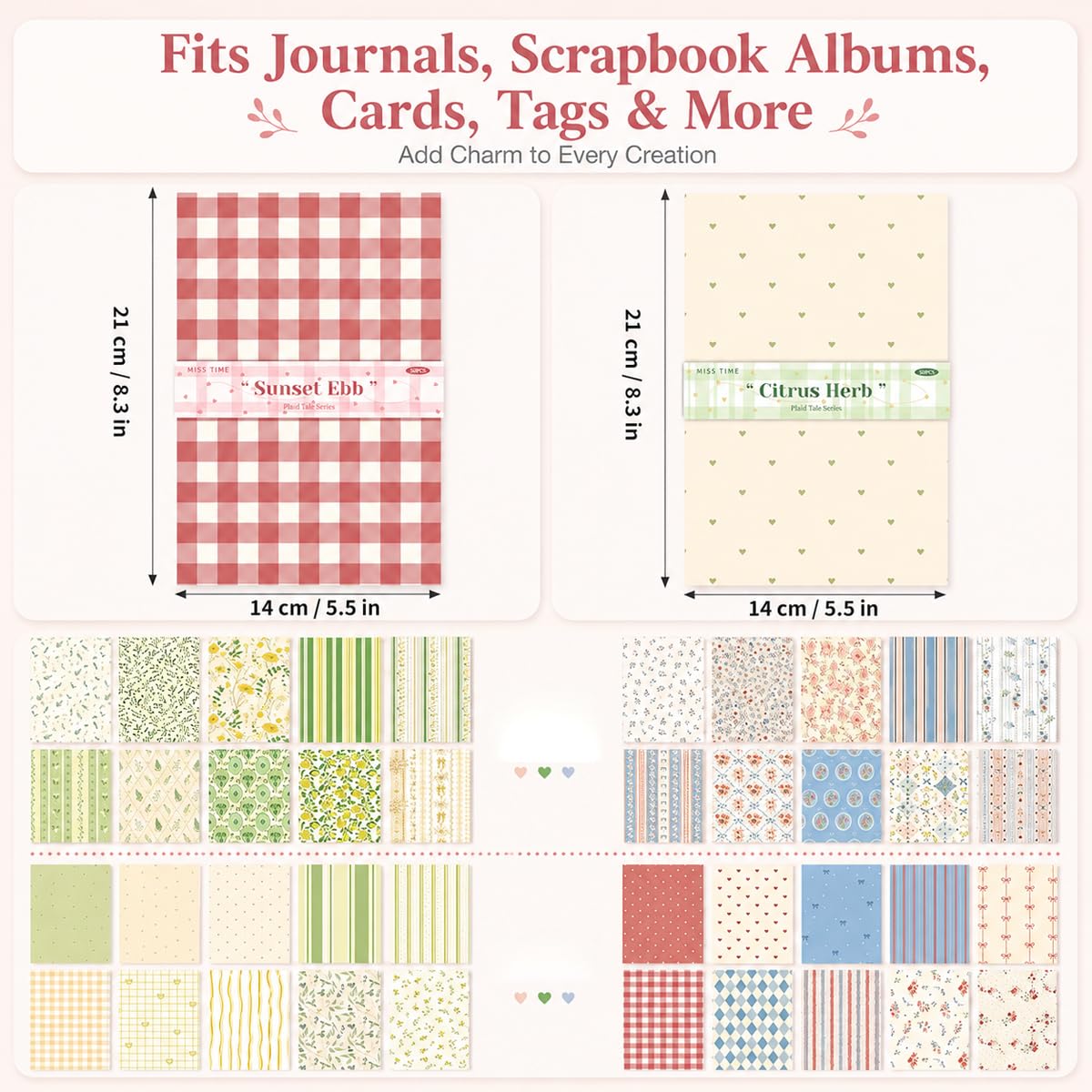 HASTHIP 60-Sheet Double-Sided Floral Scrapbook Paper for Journals, Cards and DIY Crafts