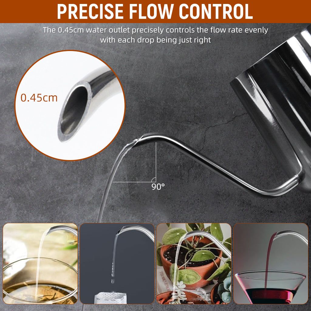 HASTHIP® Coffee Hand Brewer,Coffee Tea Pot 12.3OZ Hanging Ear Hand Blunt Long Narrow Drip
