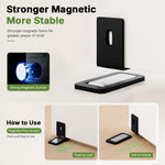HASTHIP Magnetic Floor Door Stop with Low-Profile Design, Strong Magnet and Black Finish for Home and Office